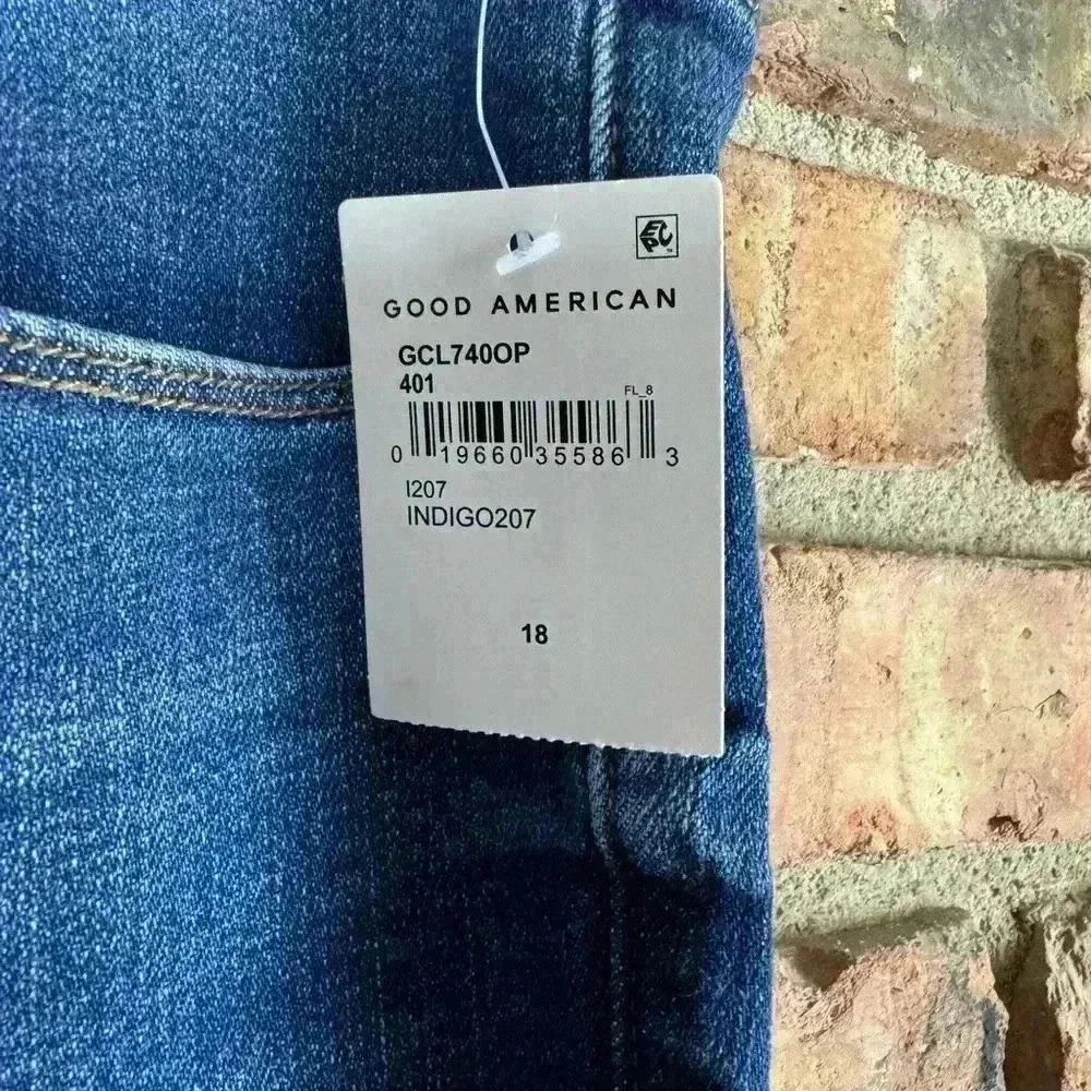 NWT Good American Good Classic Hi-Rise Skinnyish Fit Size 18 Blue681 MRSP $169 - Picture 2 of 5